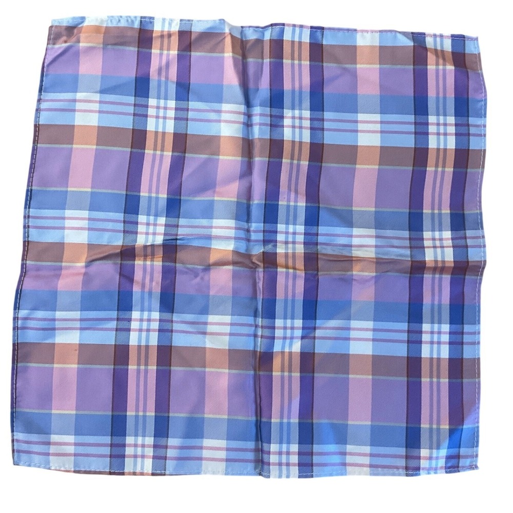 Ivy Legue Silk Pocket Square Plaid Preppy Dandy Sartorial Formalwear Pastel